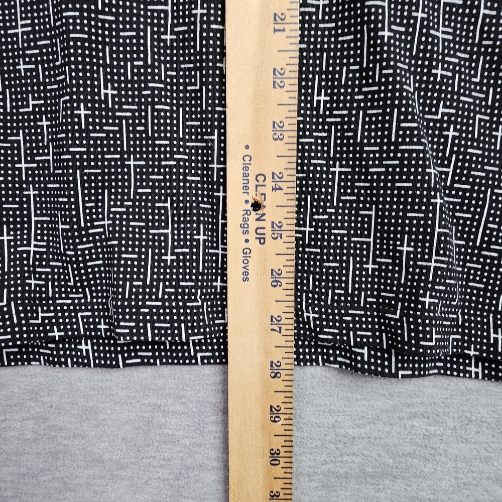 Maceoo Paris Mens Black White Print V Neck Top 5/XL Blue white Contrast Cuff - Picture 7 of 8